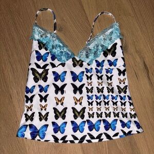 Y2K Rhinestone Butterfly Camisole